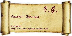 Vainer György névjegykártya