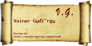 Vainer György névjegykártya